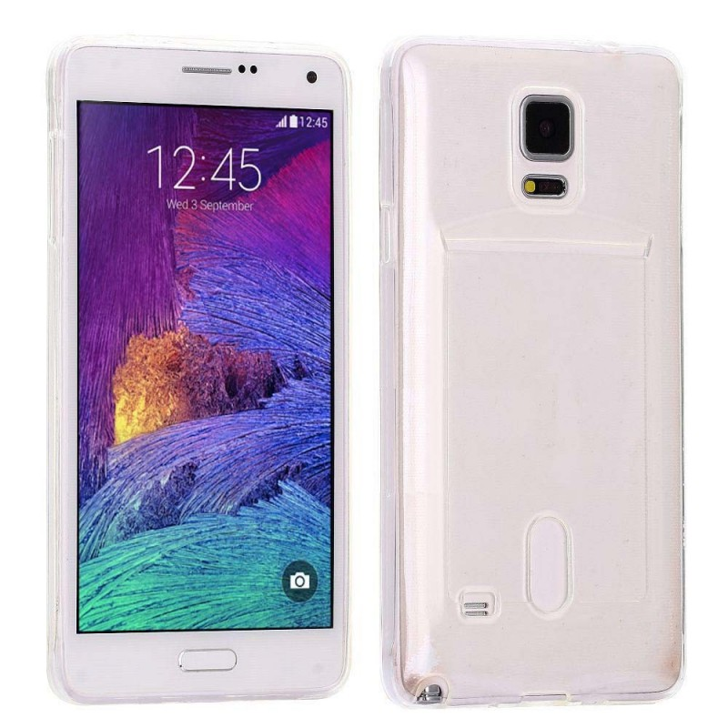 CASEONLINE Kartenhülle 2in1, Note 4, Samsung, Transparent Galaxy Backcover