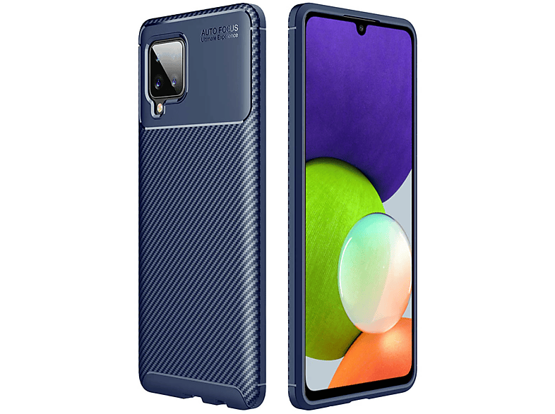 CASEONLINE Samsung, 4G, Carbon, Blau Galaxy Backcover, A22