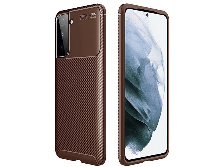 Galaxy Samsung, Plus, CASEONLINE S21 Backcover, Braun Carbon,