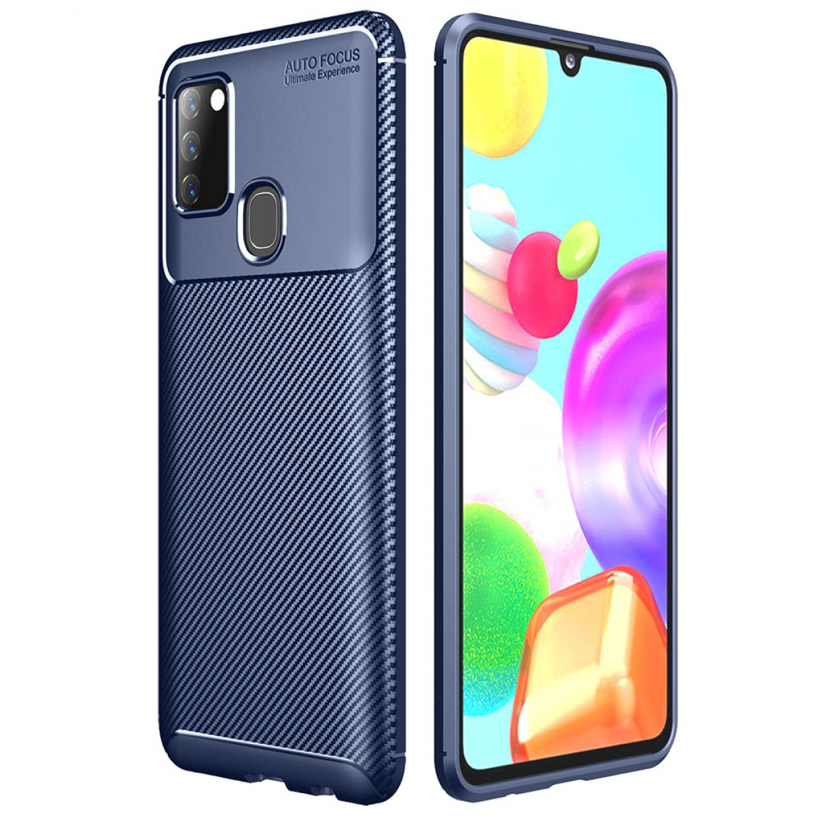 Galaxy Samsung, Carbon, CASEONLINE A21s, Blau Backcover,