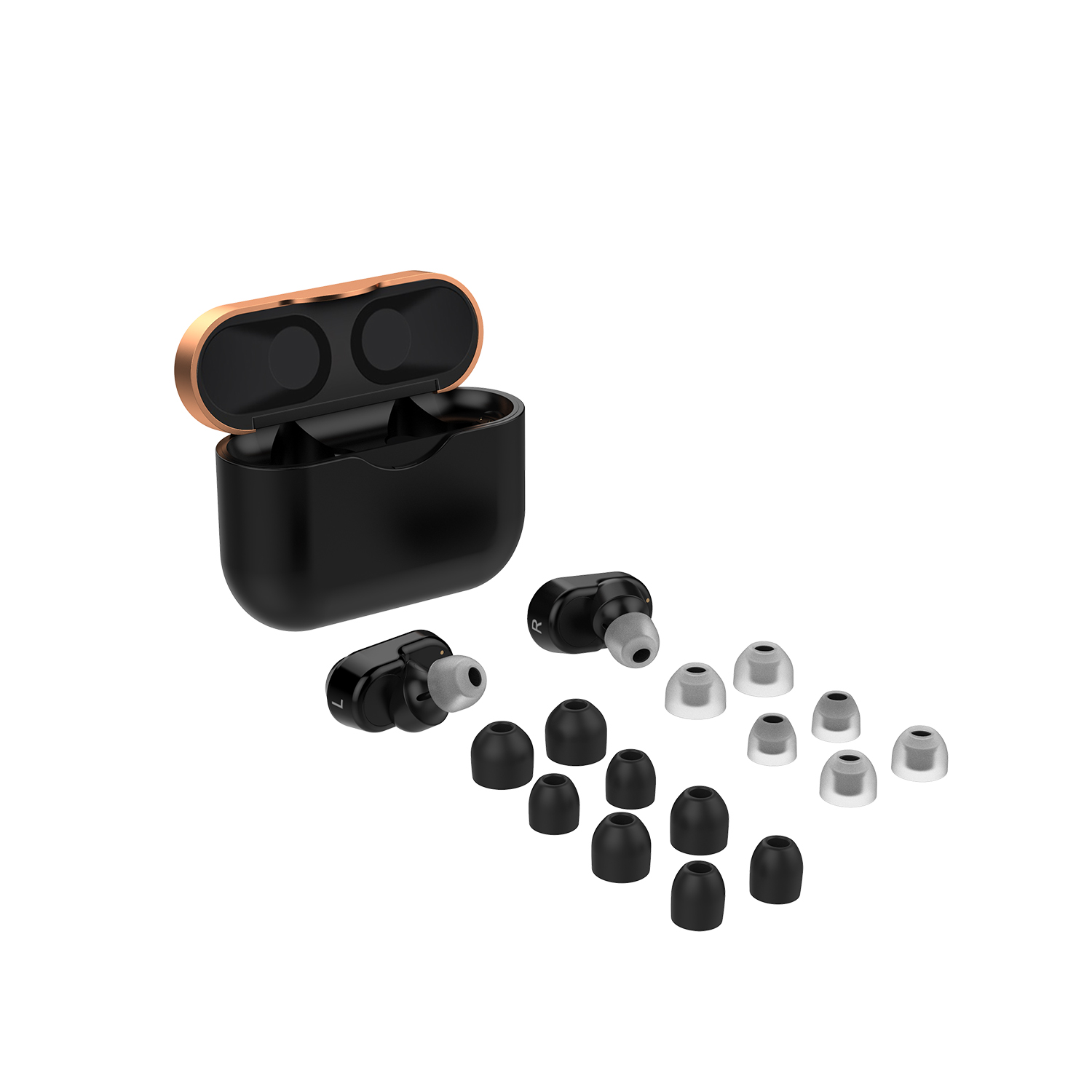 INF Ohrstöpsel Paar Schwarz schwarz Ohrpolster passend für: Sony für 7 Sony WF-1000XM3/WF-1000XM4