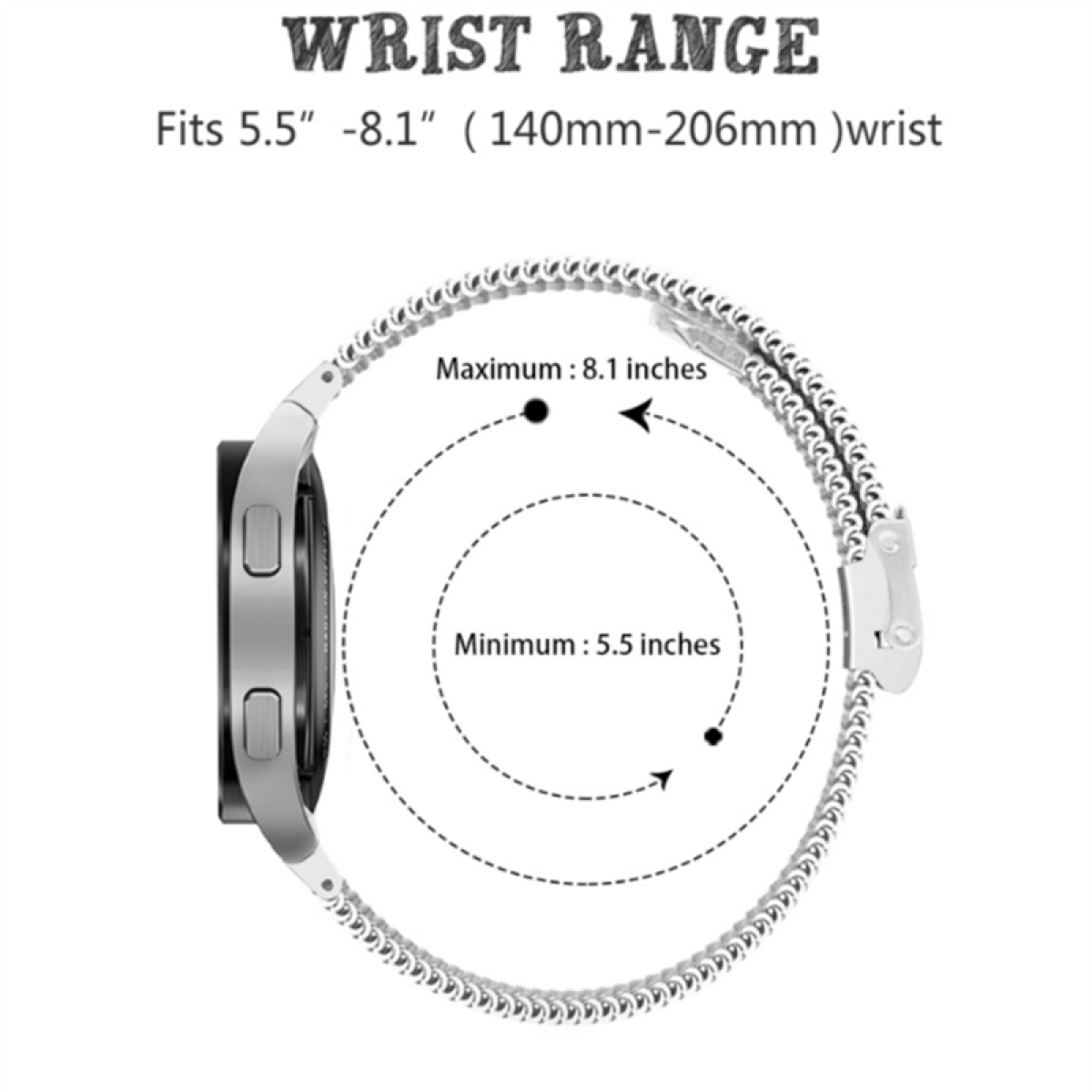 INF Uhrenarmband Samsung Galaxy Watch Silber, 4, Silber Galaxy Samsung, Ersatzarmband, 4 Watch Edelstahl