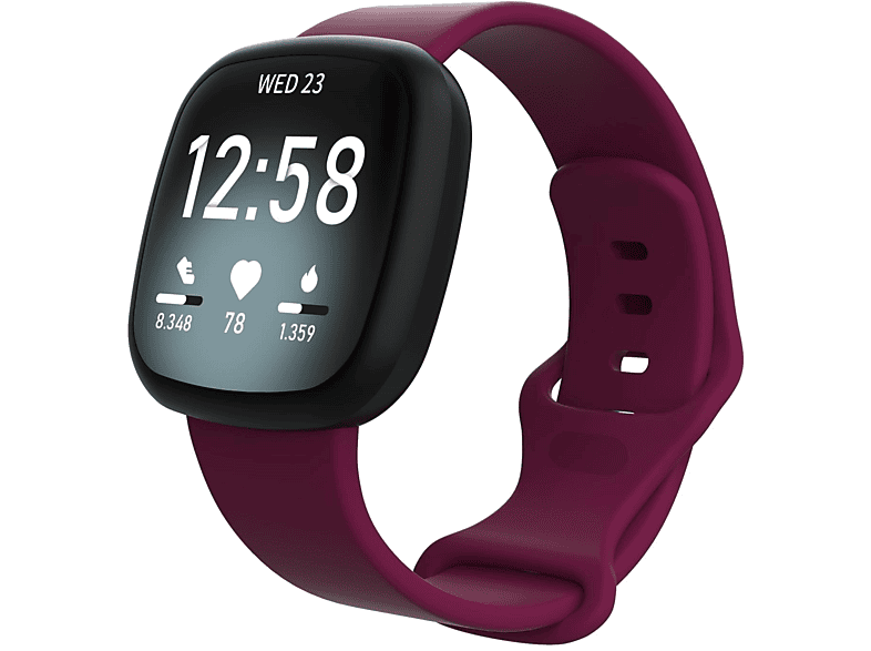 Correa - Pulsera Fitbit Sense/Versa 3 silicona Burdeos (S) INF