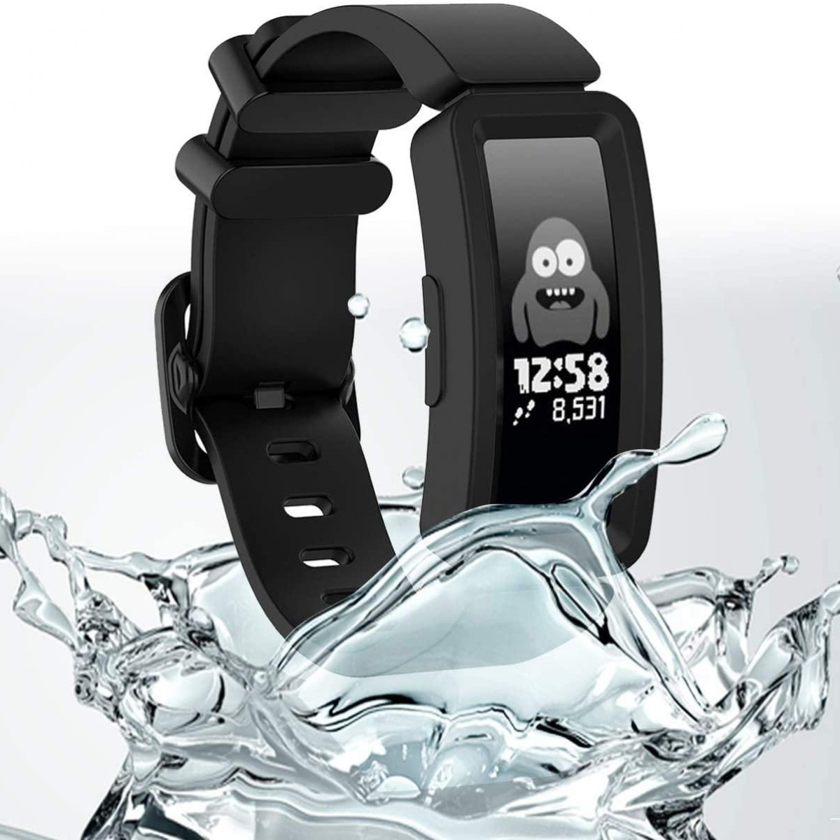 INF Fitbit 2 Inspire Silikon Schwarz, / Ace Inspire Armband Inspire Inspire HR HR, / 2 / Schwarz Ersatzarmband, Ace / Fitbit