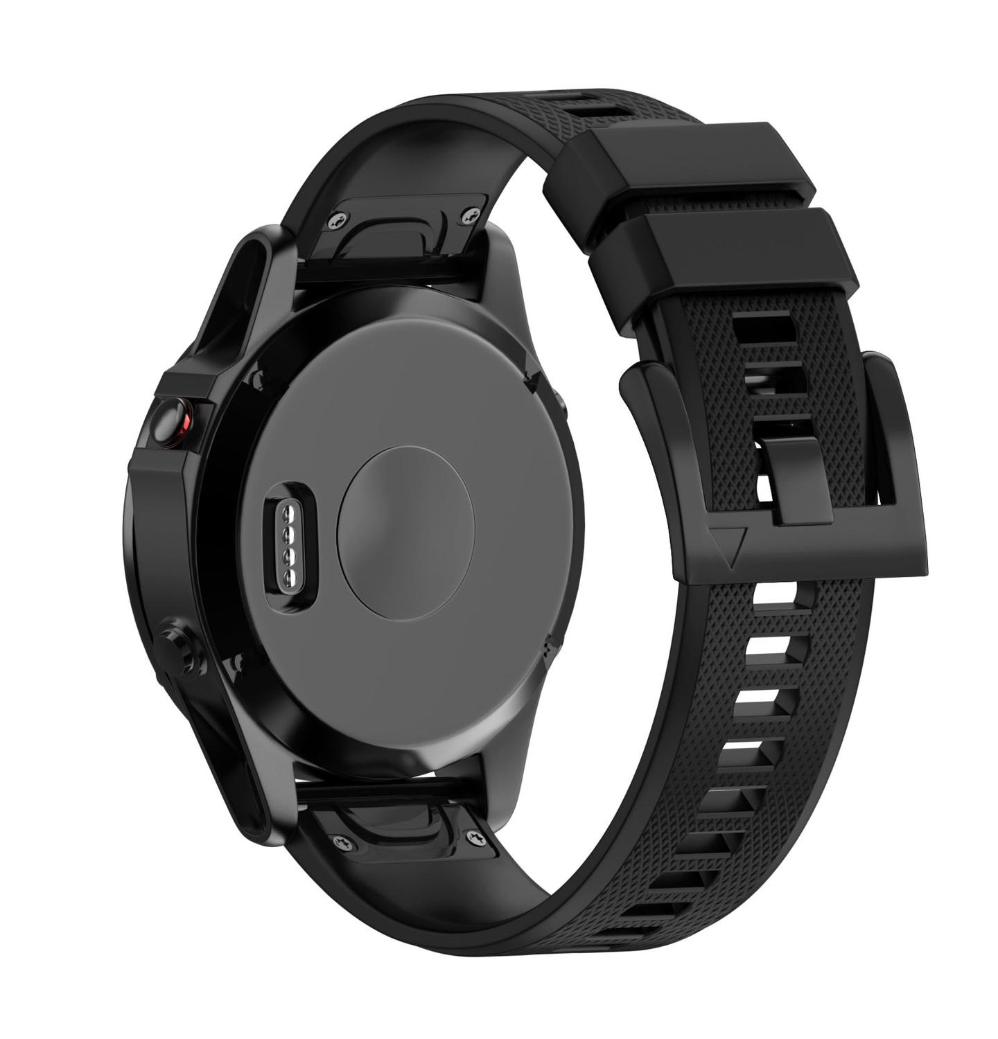 INF Armband für Garmin-Uhren 22 22 Garmin-Uhren schwarz mm, Silikon Garmin, Schwarz, mm Armband