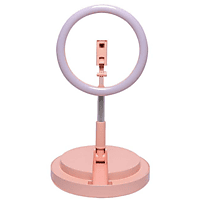 INF 10 "faltbare Selfie-Ringlampe mit mobilem Halter - pink 