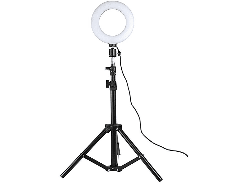 INF cm 25 Svart Lichtring LED, - Ständer, LED-Ringlicht, Schwarz mit Drehbarer