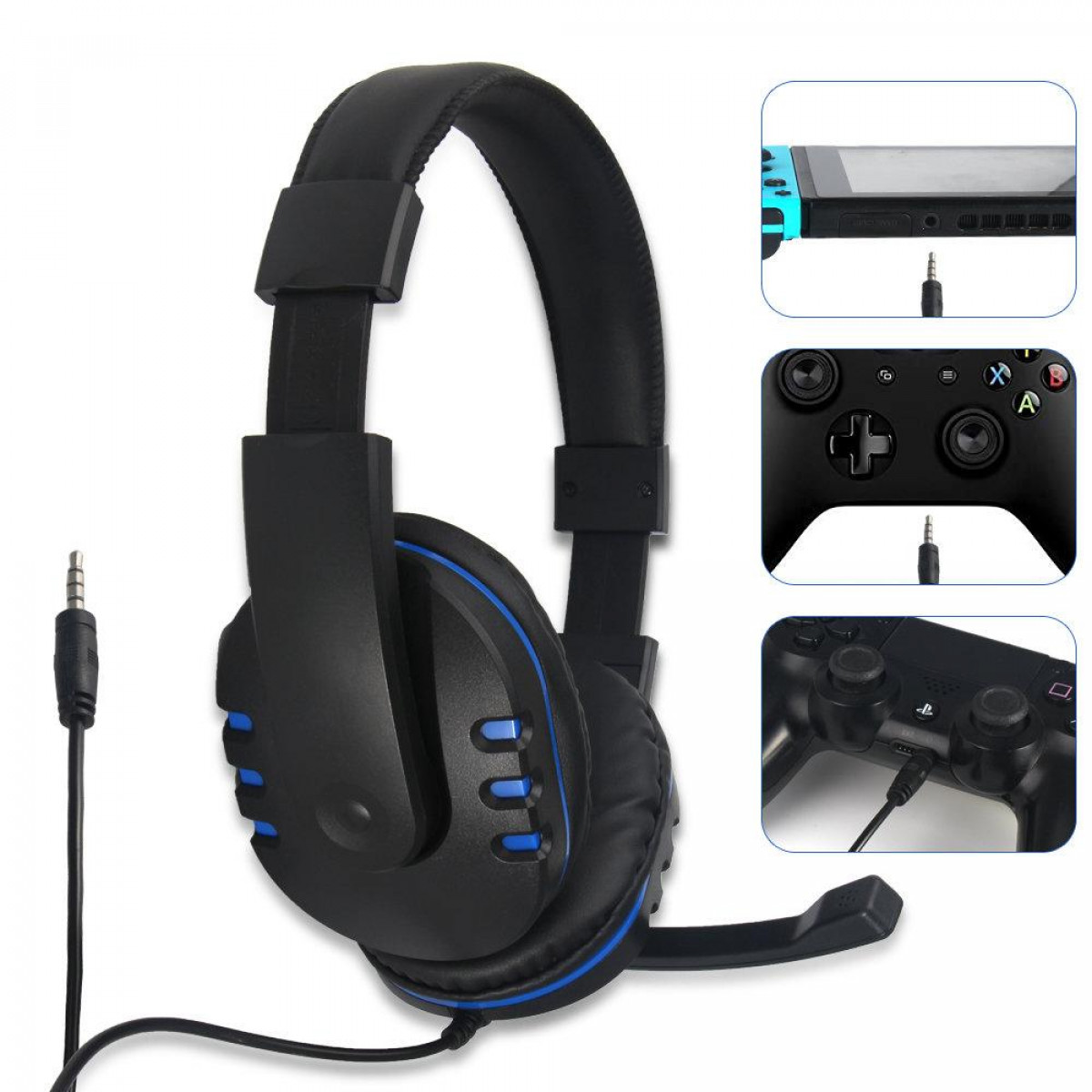 Headset Gaming blau One/N-Switch, 3D für Sound und INF Surround PS4/Xbox schwarz Gaming Over-ear Headset