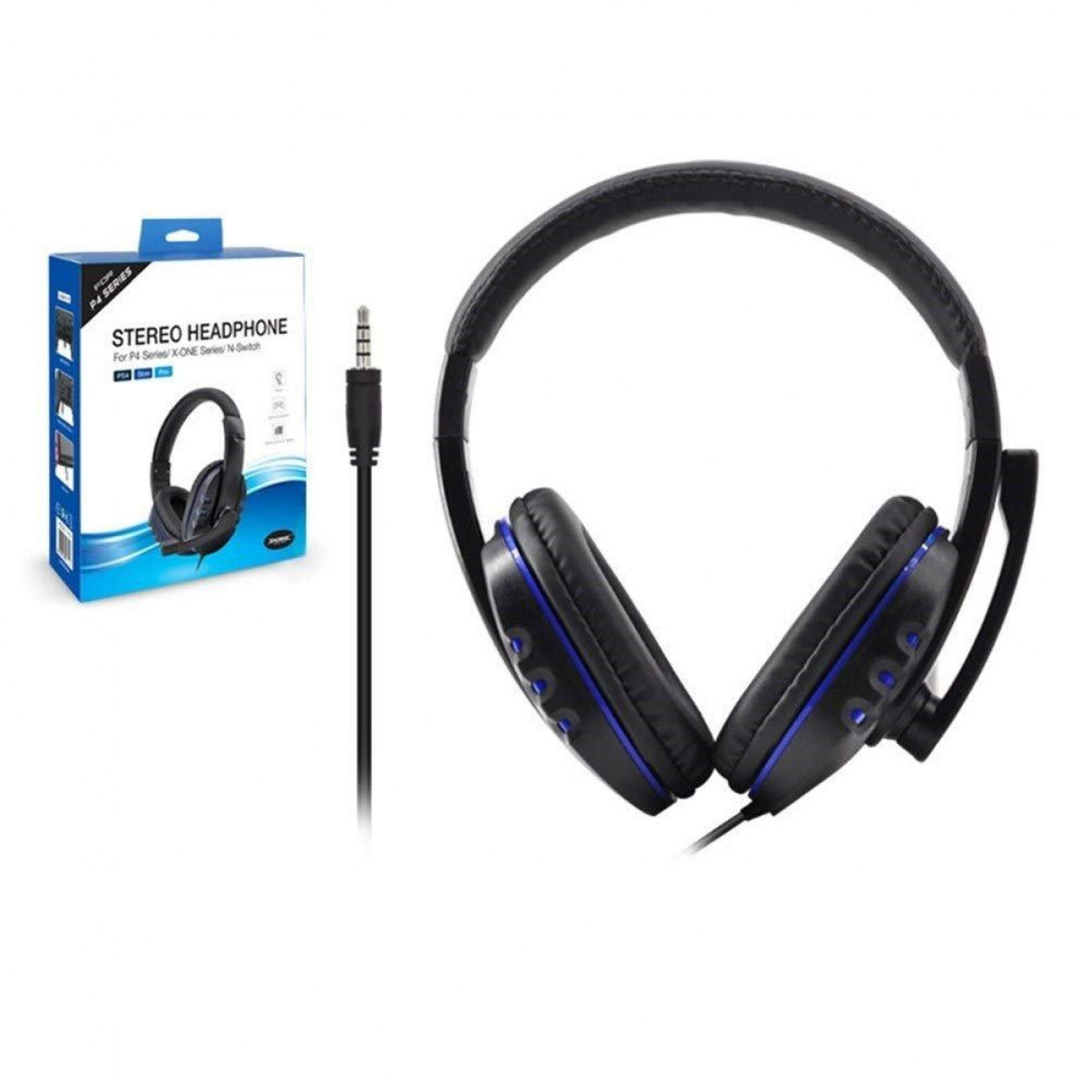 INF 3D Surround Headset Gaming One/N-Switch, Over-ear PS4/Xbox Headset blau schwarz für und Gaming Sound