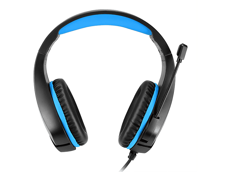 INF Gaming-Headset mit 3,5 mm Klinkenstecker - Schwarz/Blau, Over-ear Gaming Headset Schwarz/Blau