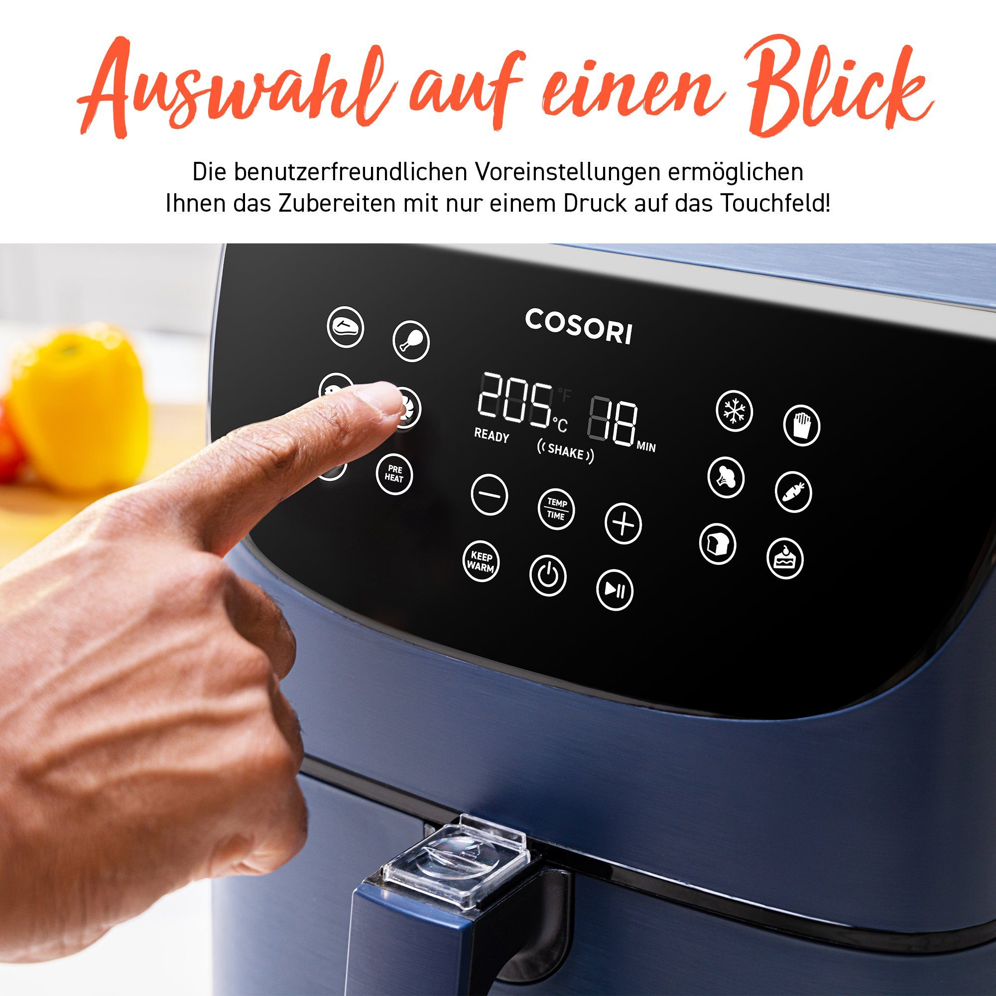 1700 Watt Heißluftfritteuse CP158-AF-RXL COSORI Blau