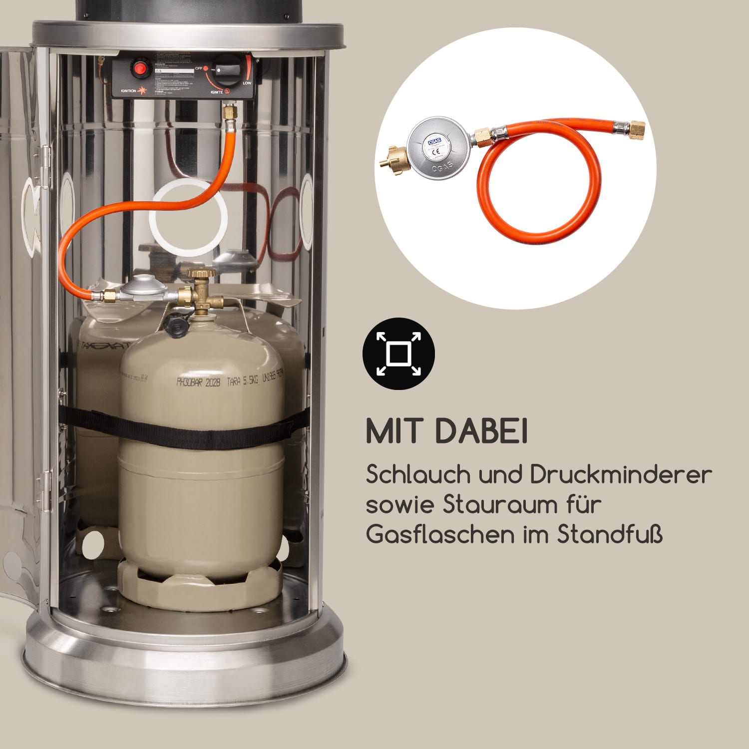 Gas BLUMFELDT Gasheizstrahler Goldflame (11200 Heater Watt)