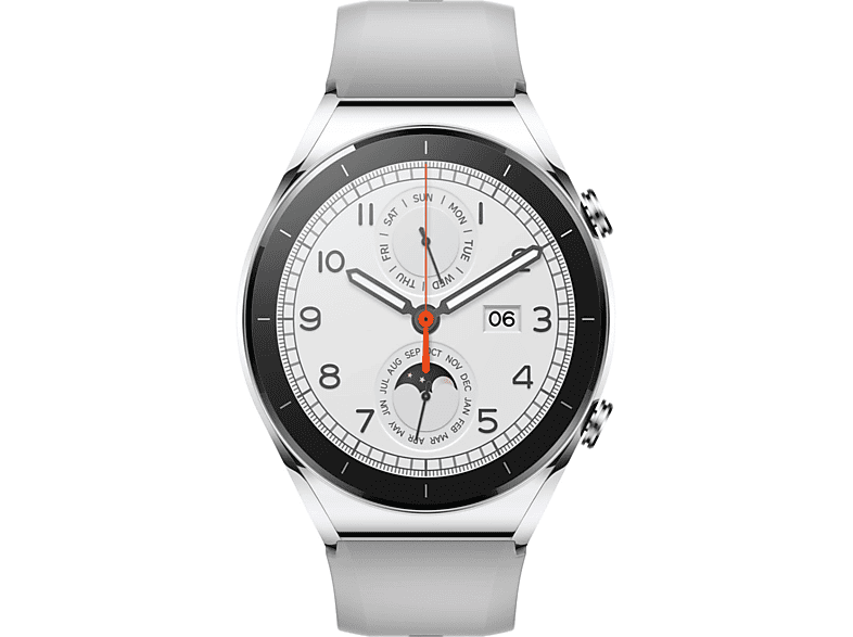 XIAOMI Watch S1 GL Smartwatch Edelstahl 1x Leder, 1x Vinyl, 157 - 241 mm, silber