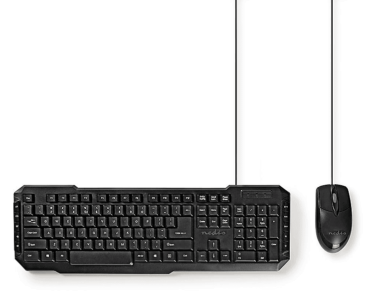 NEDIS KBMC100BKUS, Maus und Tastatur-Set, Schwarz | Tastaturen