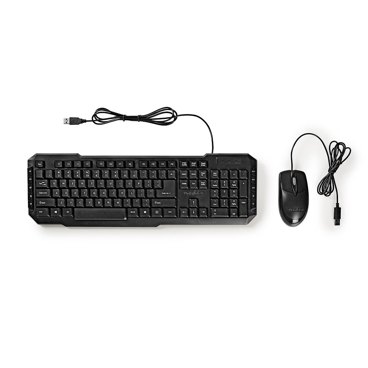 Maus und KBMC100BKUS, Schwarz Tastatur-Set, NEDIS