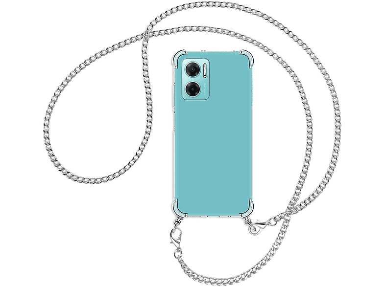 MTB MORE ENERGY Umhänge-Hülle Kette Xiaomi, Backcover, (silber) 10 5G, mit Redmi Metallkette