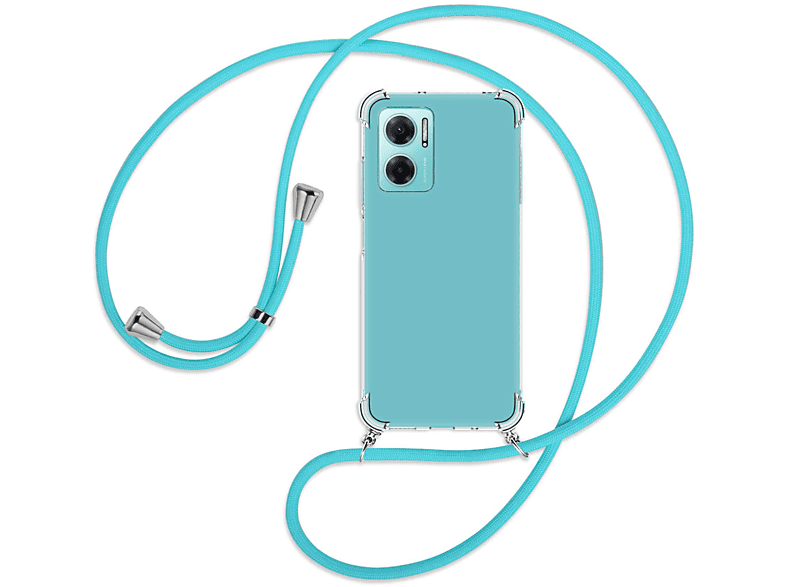 MTB MORE Xiaomi, Redmi Umhänge-Hülle Silber 5G, Türkis Kordel, ENERGY Backcover, 10 mit 