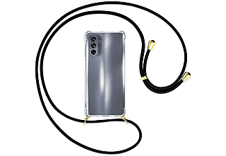 MTB MORE ENERGY Umhänge-Hülle mit Kordel, Backcover, Motorola, Moto G62 5G, Schwarz / Gold