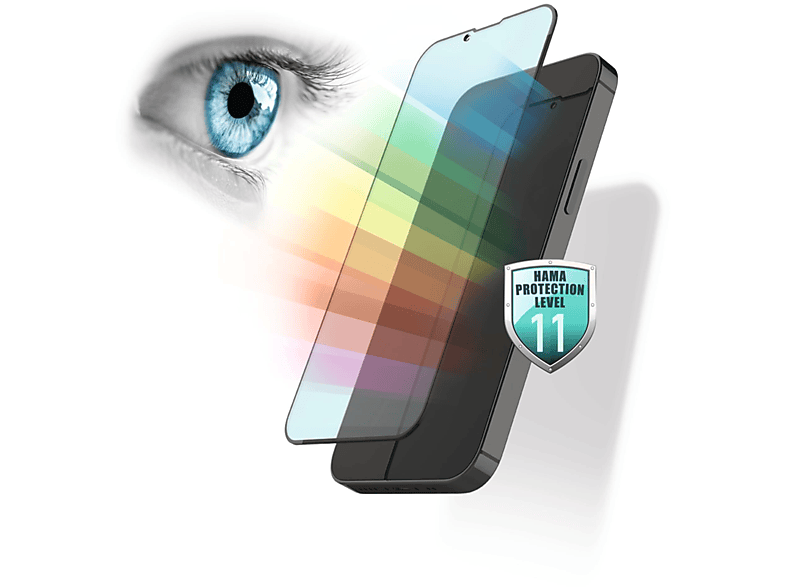 3D-Full-Screen-Schutzglas iPhone + HAMA 13 Apple Antibakteriell\