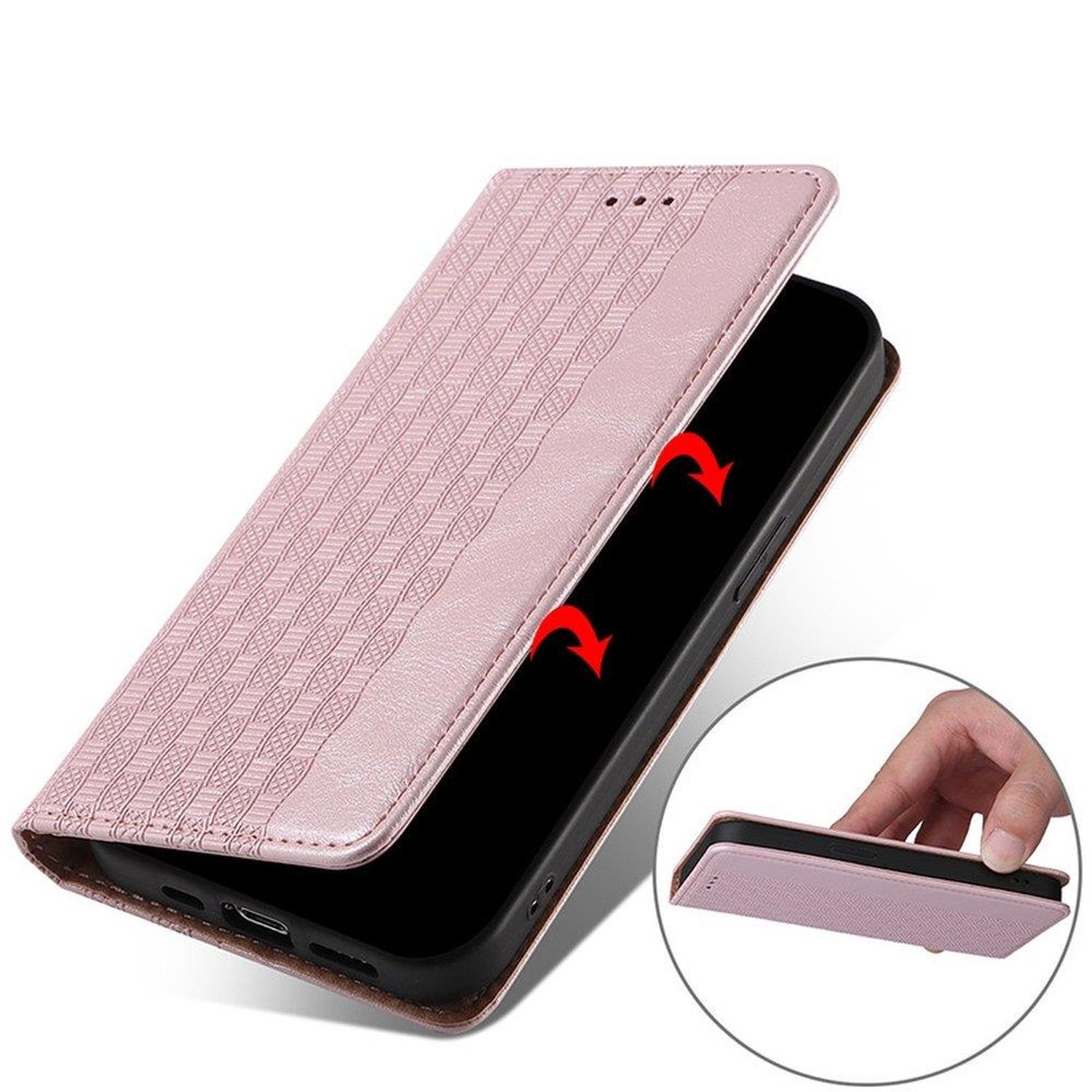 Bookcover, Xiaomi, Redmi Max, Hülle, Rosa Note Pro COFI 11 Magnetband