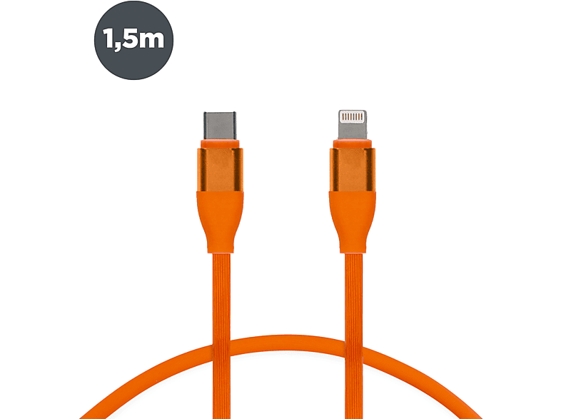 Cable USB CONTACT USB C A Lighting, USBC, Naranja MediaMarkt