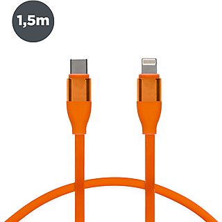 Cable USB - CONTACT USB C A Lighting, USB-C, Naranja