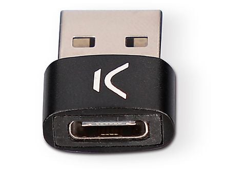 Adaptador - Tipo C Hembra a USB Tipo A Macho 2.0 480 Mb KSIX, Negro