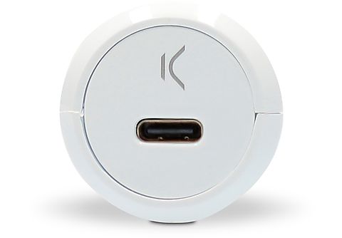 Cargador USB para coche  - Mfi 18W Pd + Cable USB Tipo C - Lightning KSIX, Blanco
