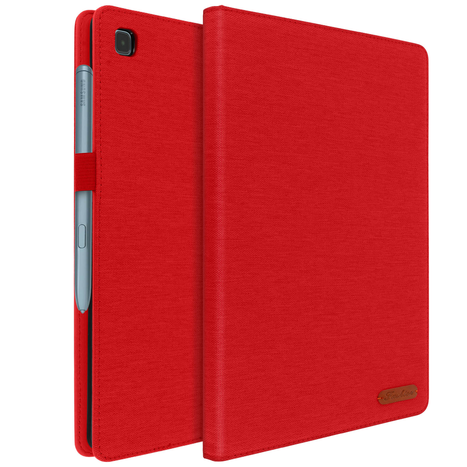 Etui Samsung Series Stoff, Bookcover Shmats Rot für AVIZAR