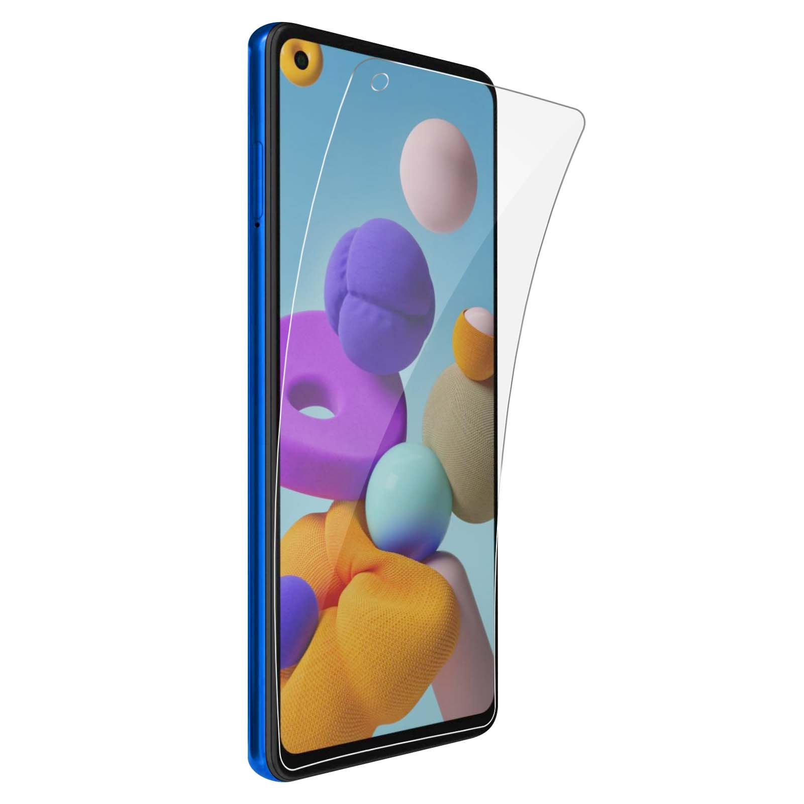 Flexibles AVIZAR mit Beschichtung ölabweisender A21s) Glas Schutzfolien(für Samsung Galaxy Schutzfolie