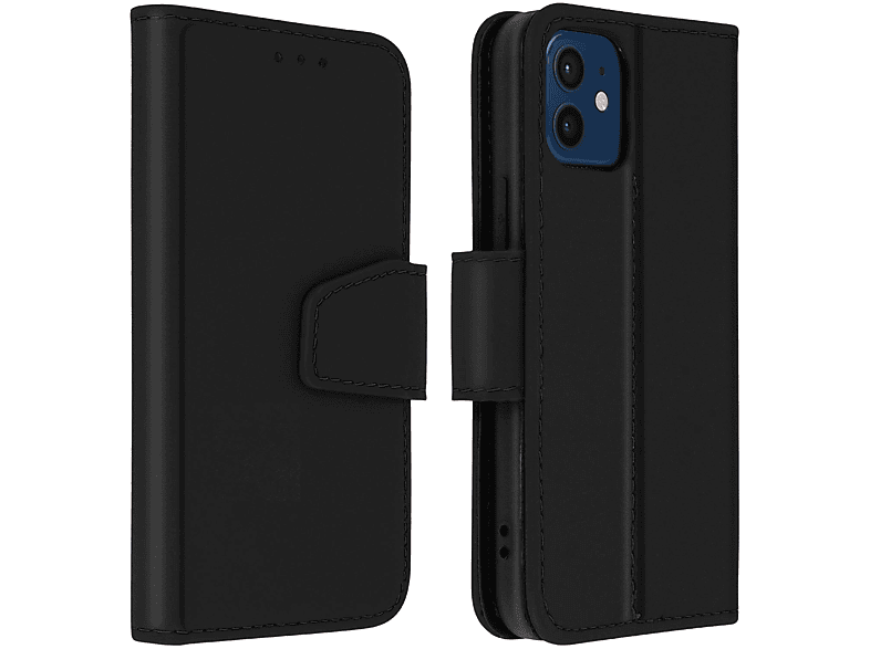 AVIZAR Premium Series, Bookcover, 12 iPhone Apple, Schwarz Mini