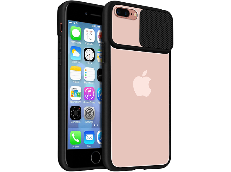 AVIZAR Kameraschutz Apple, Series, Schwarz iPhone 8 Backcover, Plus