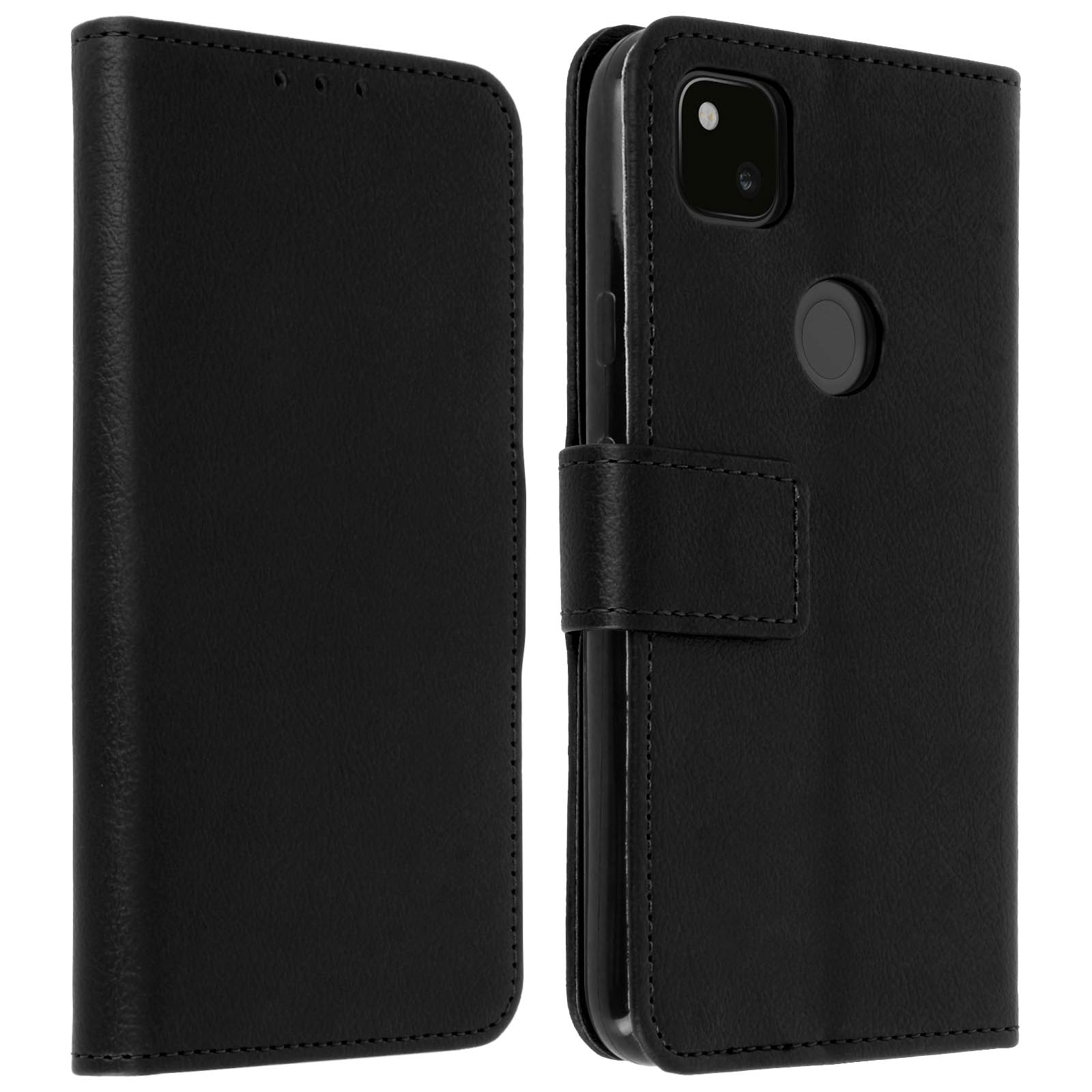 AVIZAR Handytasche aus Kunstleder, Lenny Kollektion, Holster, Google, Pixel  4A, Schwarz
