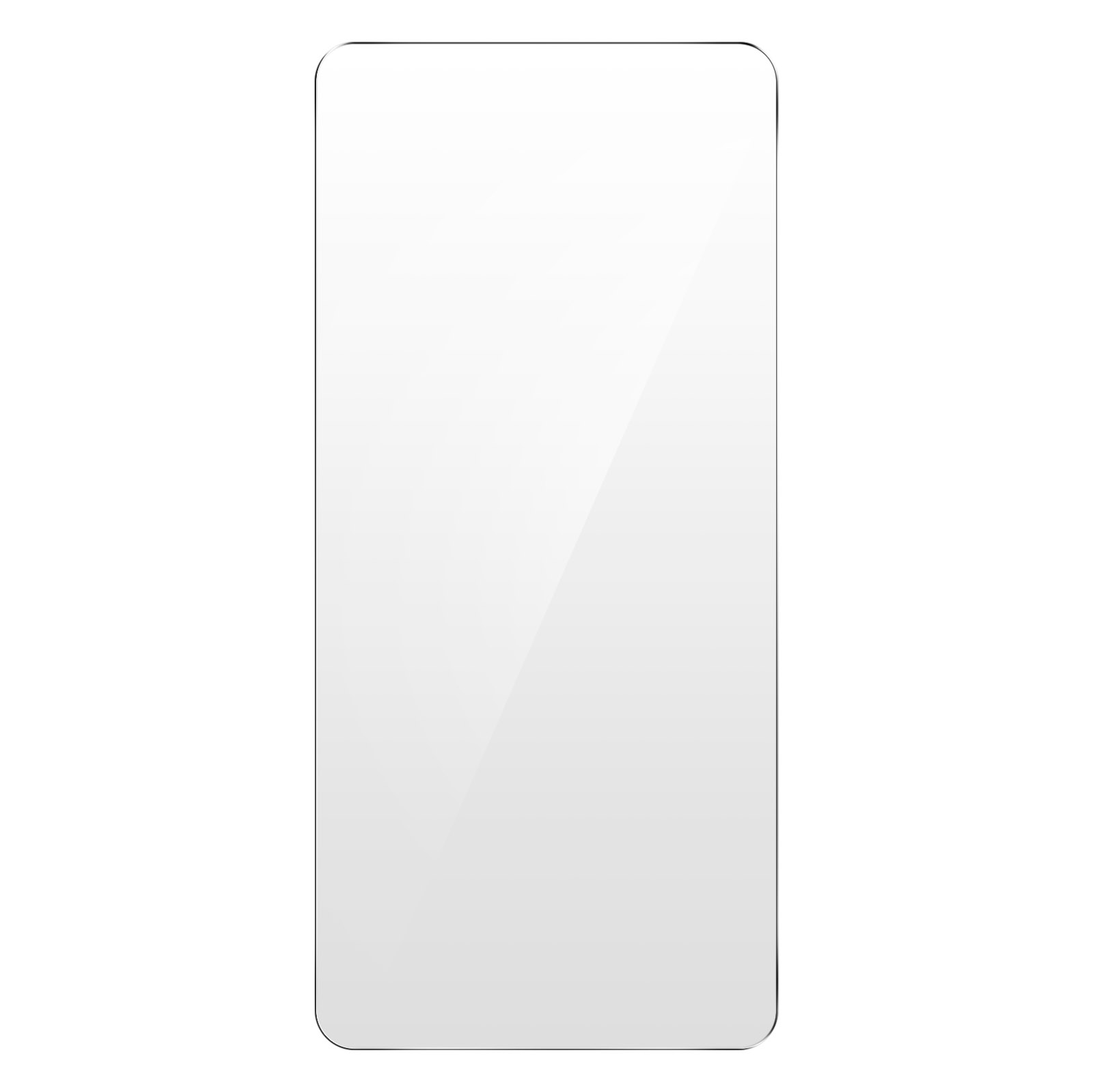 Protecteur d'écran transparent. Forme rectangulaire avec coins arrondis.