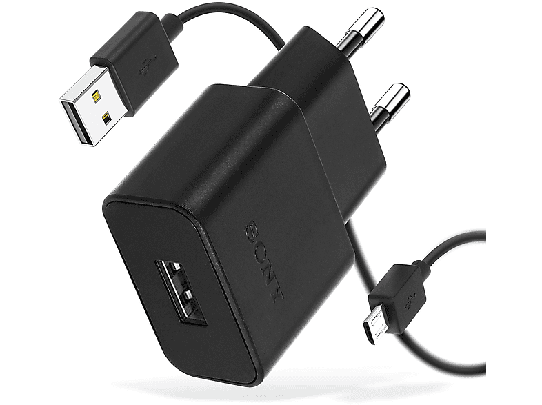 SONY Netzteil, 0.8A Micro-USB Wand-Ladegerät Netzteile Universal, Schwarz