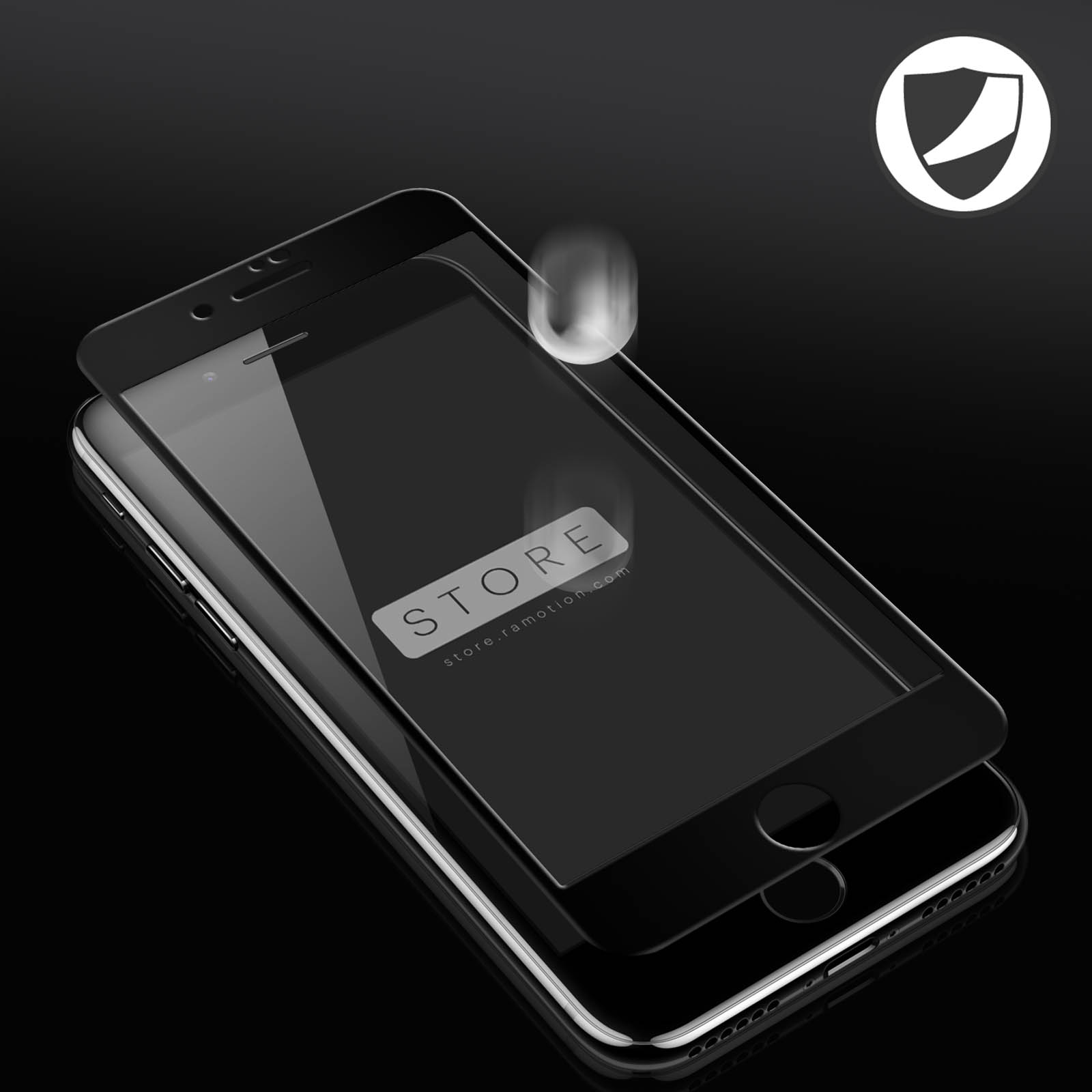 SE iPhone AVIZAR Rand 2022) Schutzfolie 9H mit Glas-Folien(für Apple Glas Härtegrad, Schwarz Gehärtetes