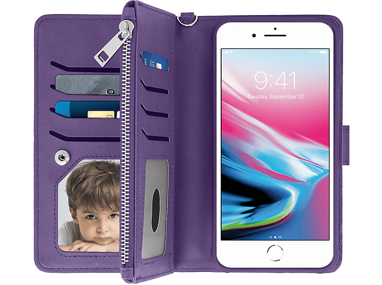 AVIZAR Kartera Series, Bookcover, Apple, iPhone 8 Plus, Violett