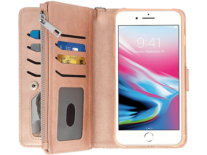 AVIZAR Kartera Series, Bookcover, iPhone Apple, Plus, 8 Rosegold