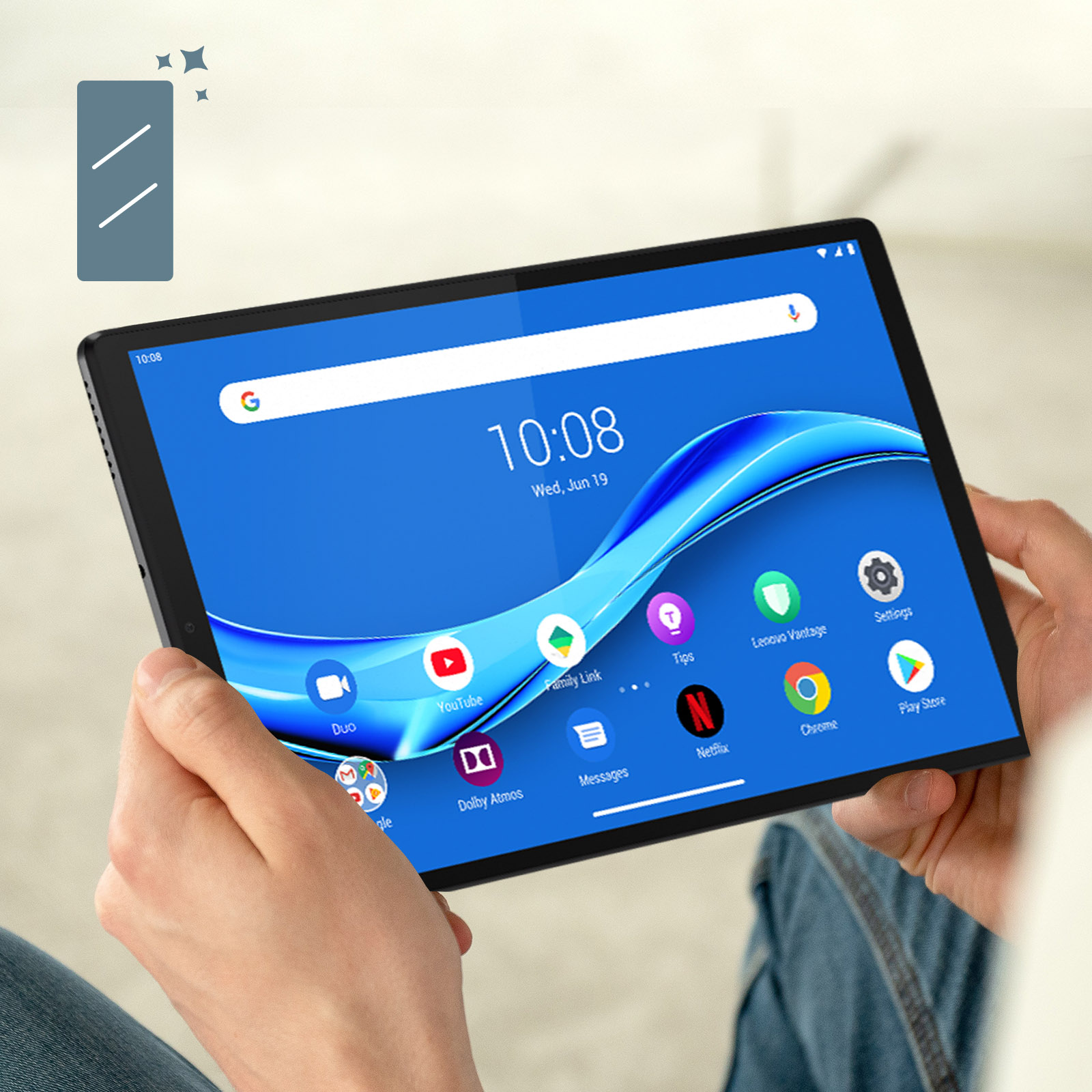 AVIZAR Gen Lenovo HD 9H Tab mit Glas-Folien(für Glas 2) M10 Schutzfolie Härtegrad Gehärtetes