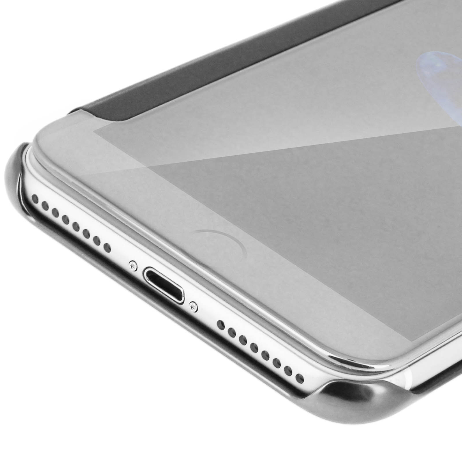 AVIZAR iPhone Plus, 8 Apple, Spiegeleffekt Silber Series, Bookcover,