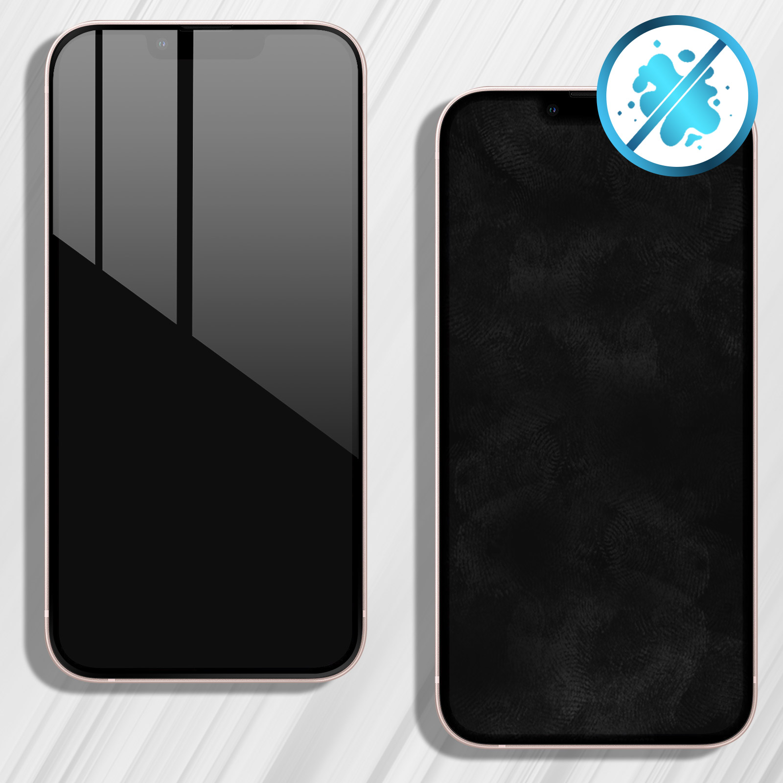 AVIZAR Gehärtetes Apple Schwarz Glas Rand Glas-Folien(für iPhone 9H Pro) Härtegrad, mit Schutzfolie 13