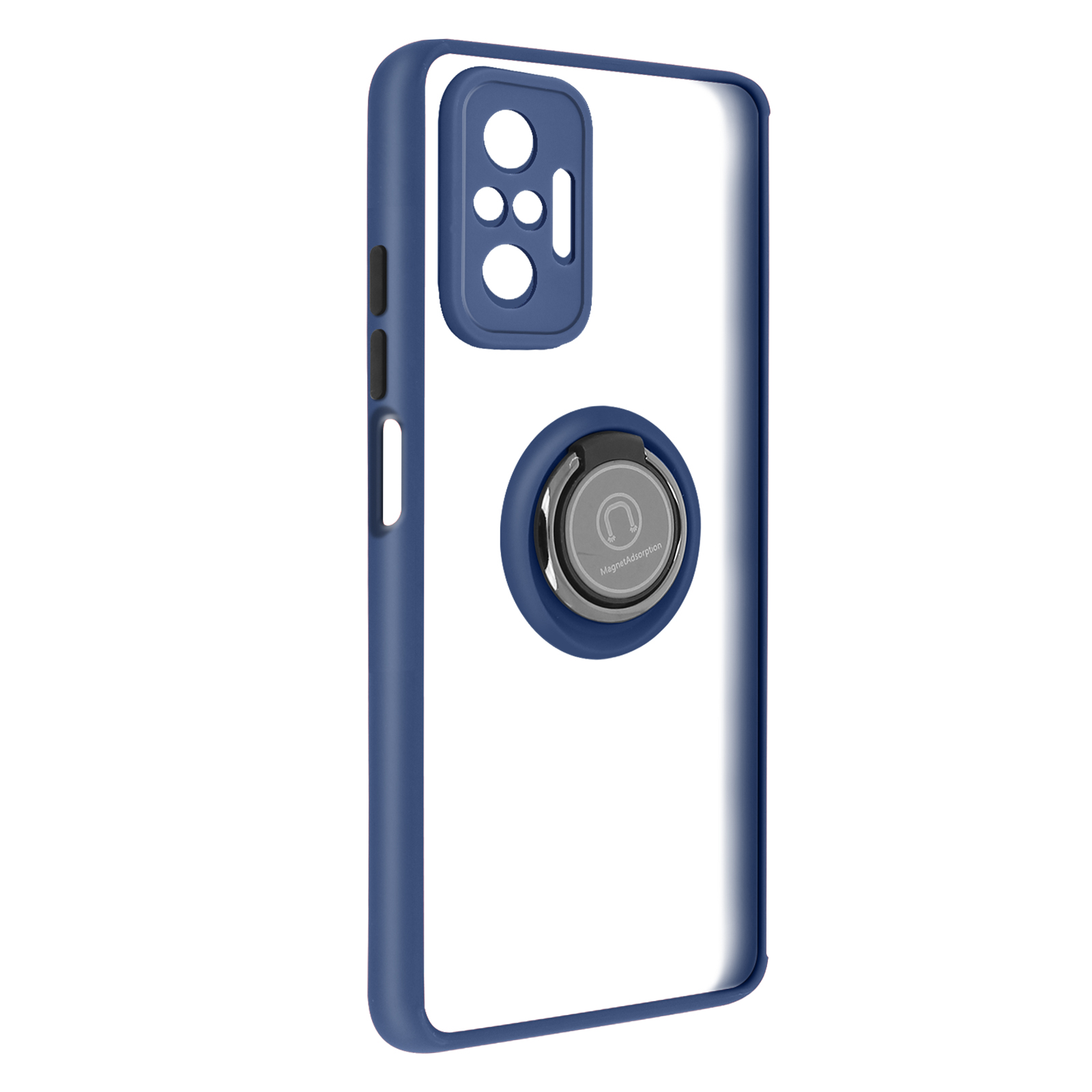 Blauwe telefoonhoes met een ringhouder.