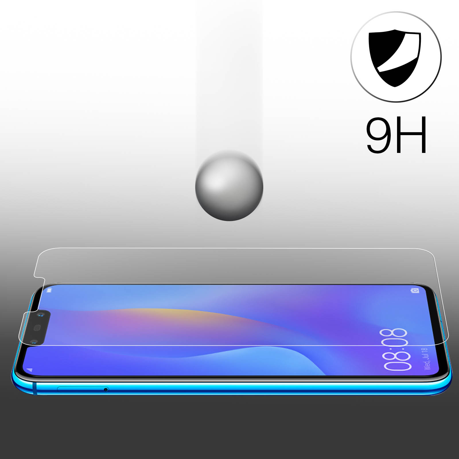Smart P Schutzfolie AVIZAR Härtegrad Glas-Folien(für Plus) Gehärtetes mit Huawei 9H Glas