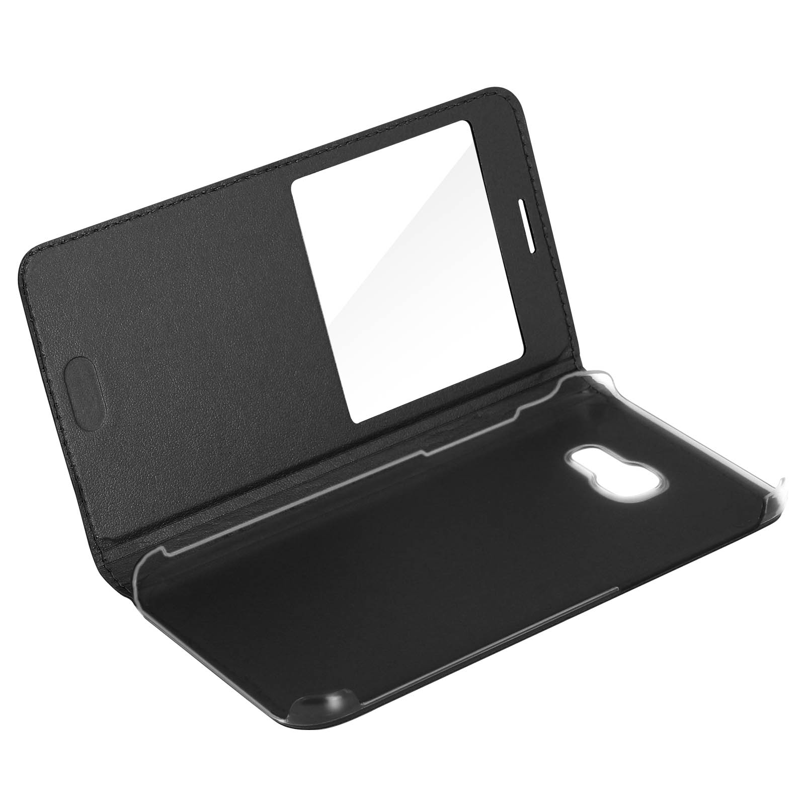 AVIZAR Handytasche aus Kunstleder, Sview Kollektion, Holster, Samsung,  Galaxy A3 2017, Schwarz