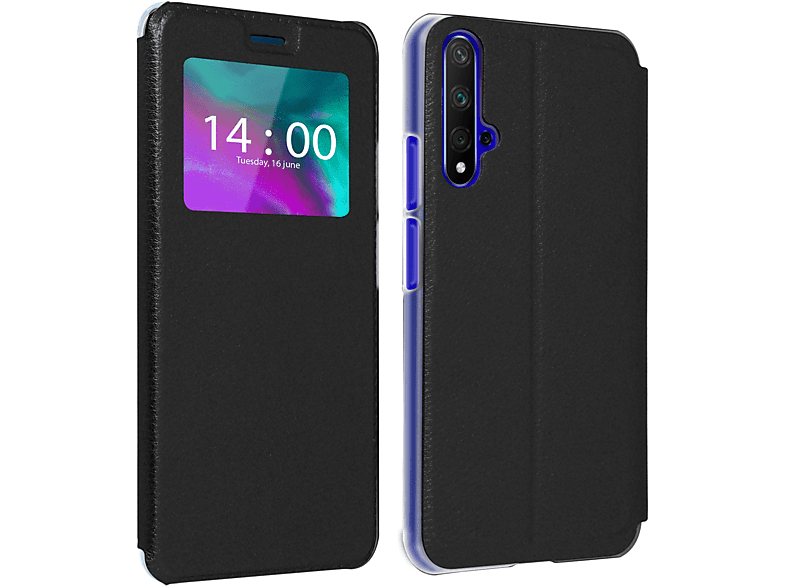 AVIZAR View Cover Series, Bookcover, Huawei, Nova 5T, Schwarz