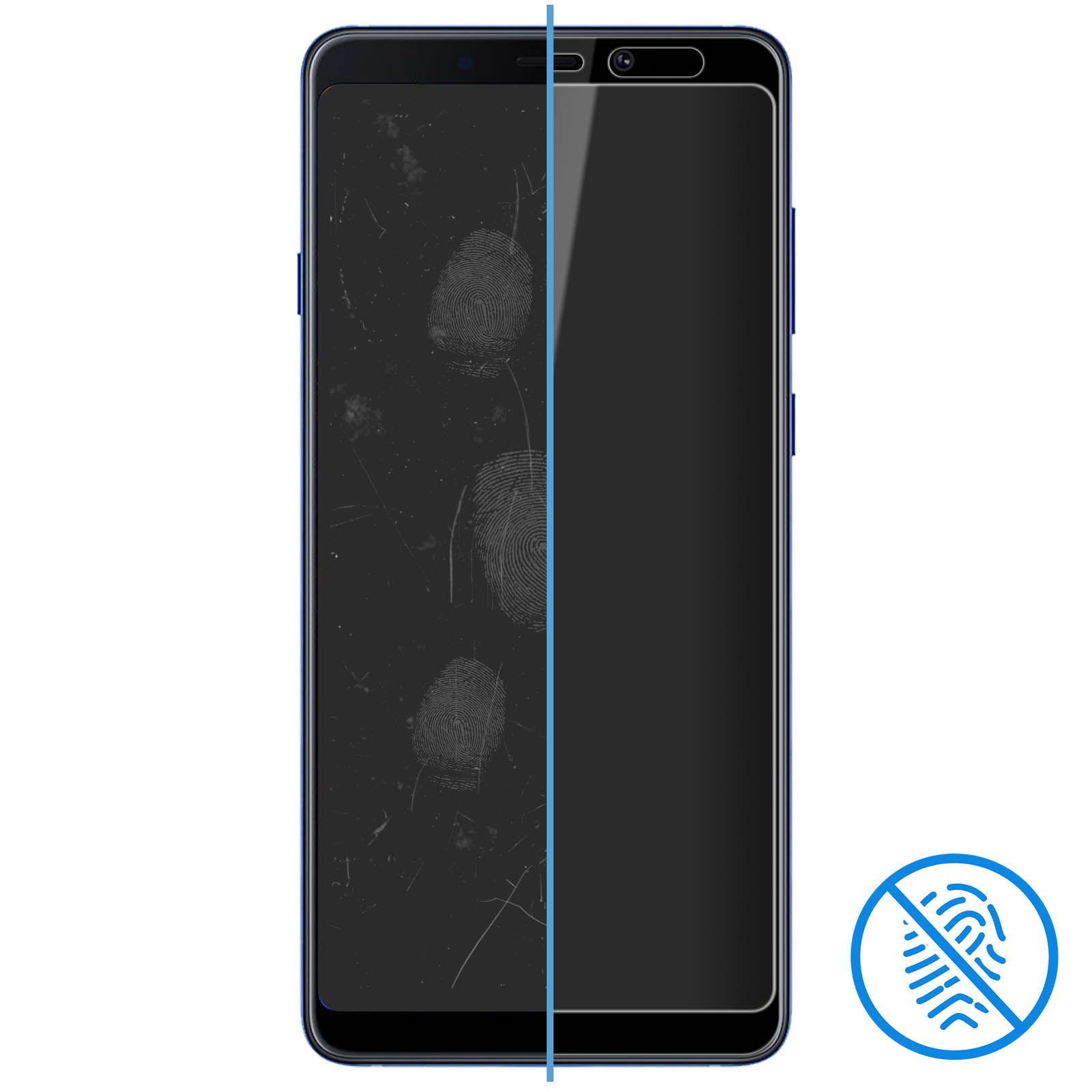 AVIZAR Gehärtetes Glas Schwarz Glas-Folien(für Samsung A9 Härtegrad, 2018) Schutzfolie Rand 9H mit Galaxy