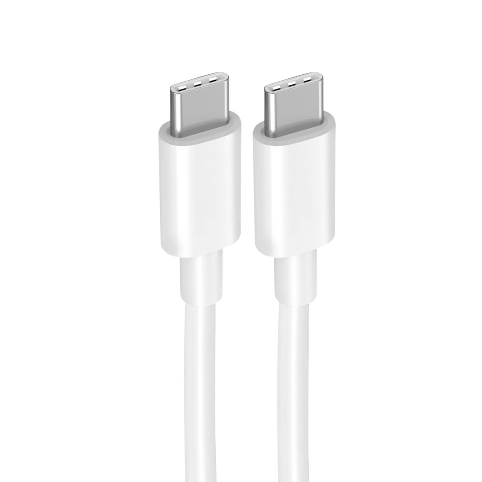 Zwei weiße USB-C-Ladekabel, weißer Hintergrund.