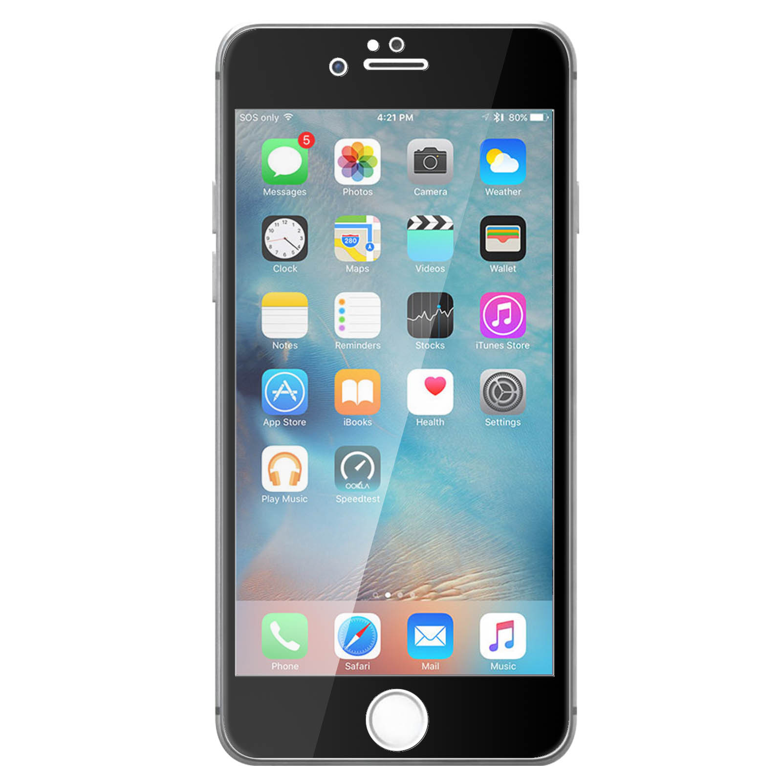 Telefono che mostra una varietà di icone di app sullo schermo. Lo schermo è acceso e visualizza il layout delle app.