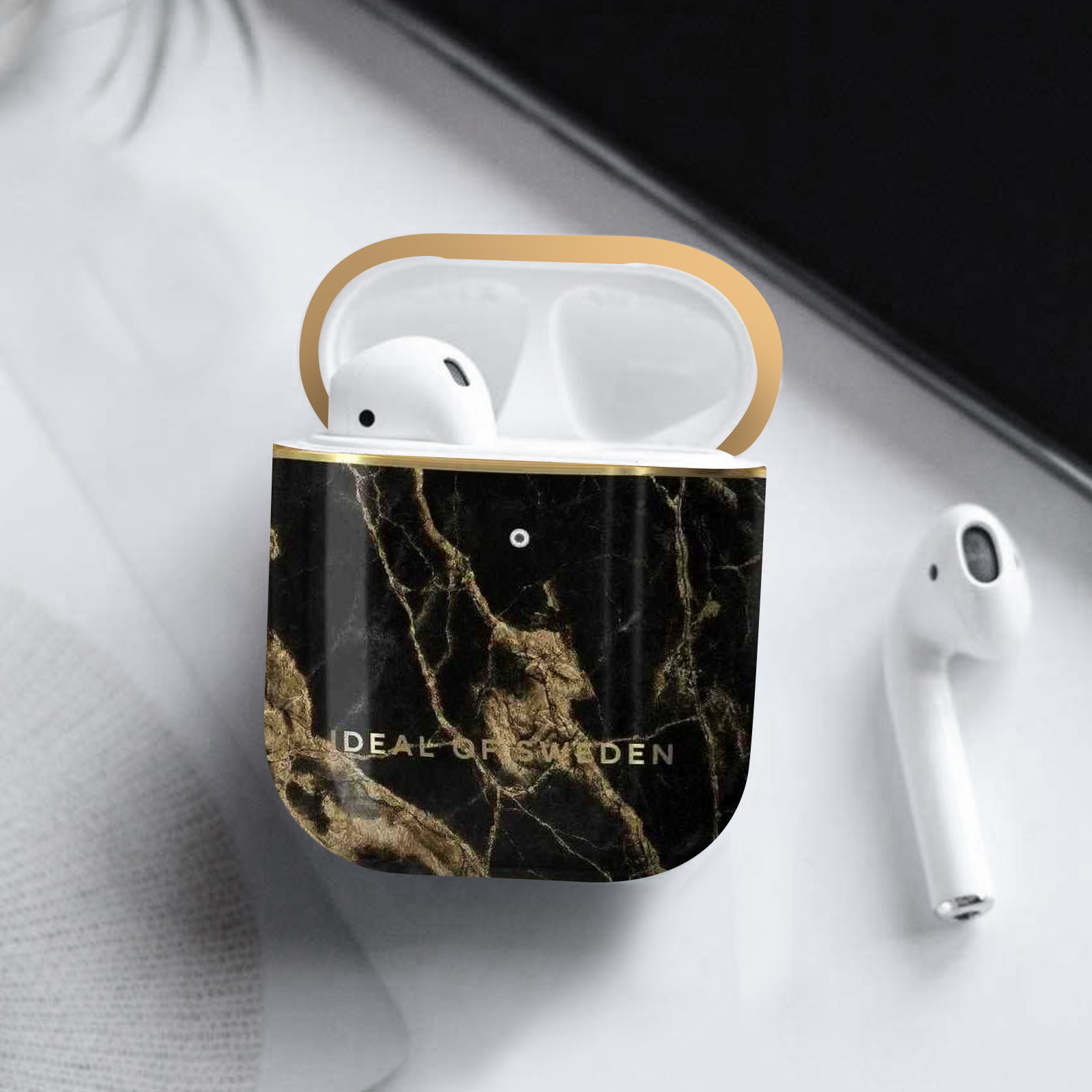 IDEAL OF Cover für: Marble Smoke Full SWEDEN AirPod Case Apple Golden passend IDFAPC-191