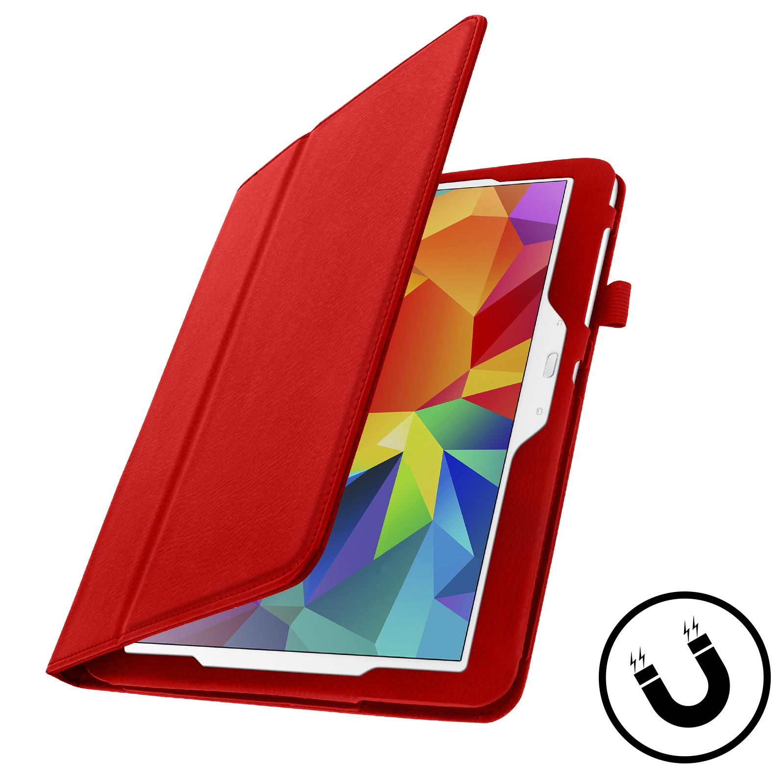 AVIZAR Stand Series Bookcover Rot Samsung Etui Kunstleder, für